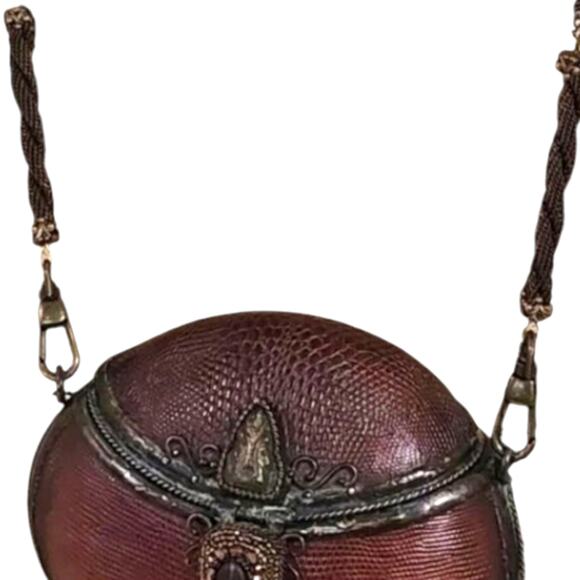 Maya Evangelista Hard Resin Cross Body Bag with Removable‎ Beaded Strap Vintage - Picture 3 of 15